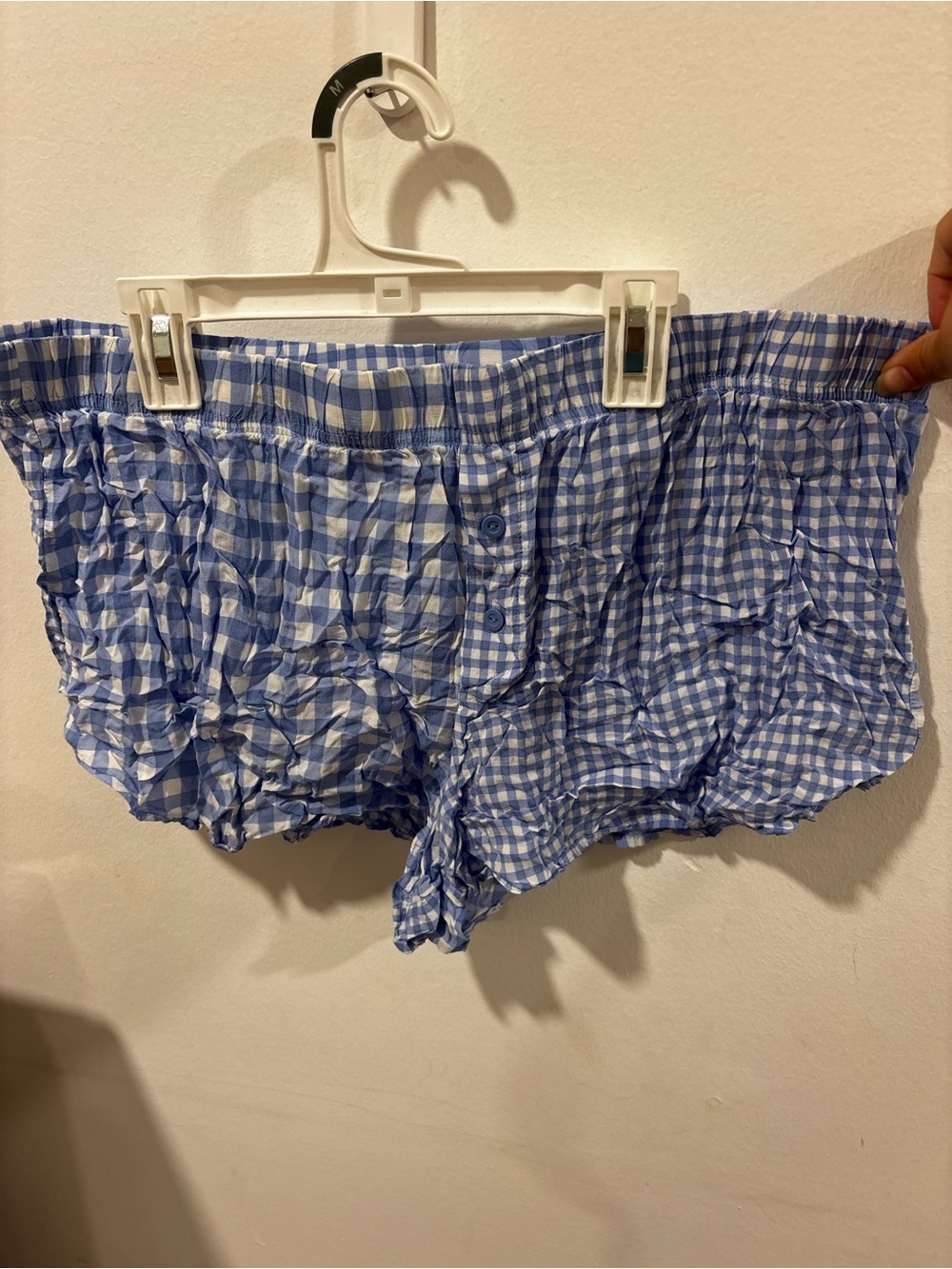 Disney Winnie the Pooh inspired Blue Gingham Boxer Style Sleep Shorts